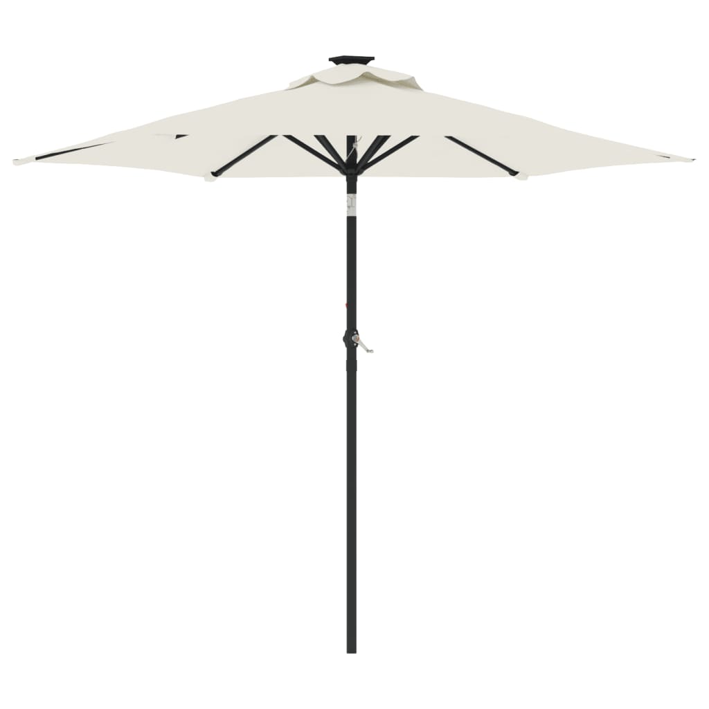 Parasol Vidaxl con poste de acero 225x225x212 cm blanco