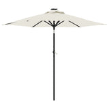 Vidaxl Parasol z jeklenim drogom 225x225x212 cm bela