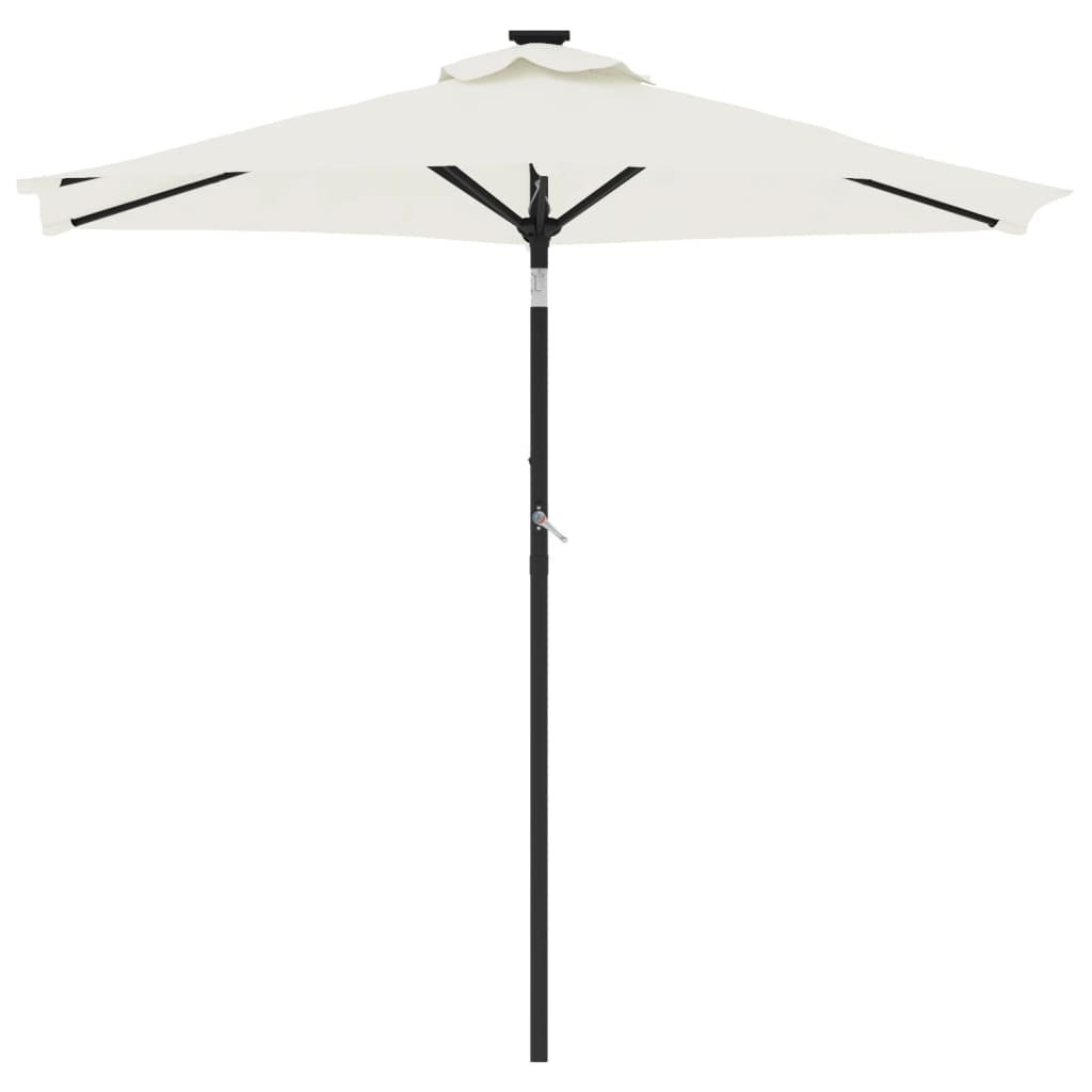 Vidaxl -parasol med stålstang 225x225x212 cm hvid