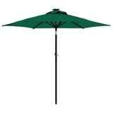 Vidaxl Parasol med stålstang 225x225x212 cm grøn