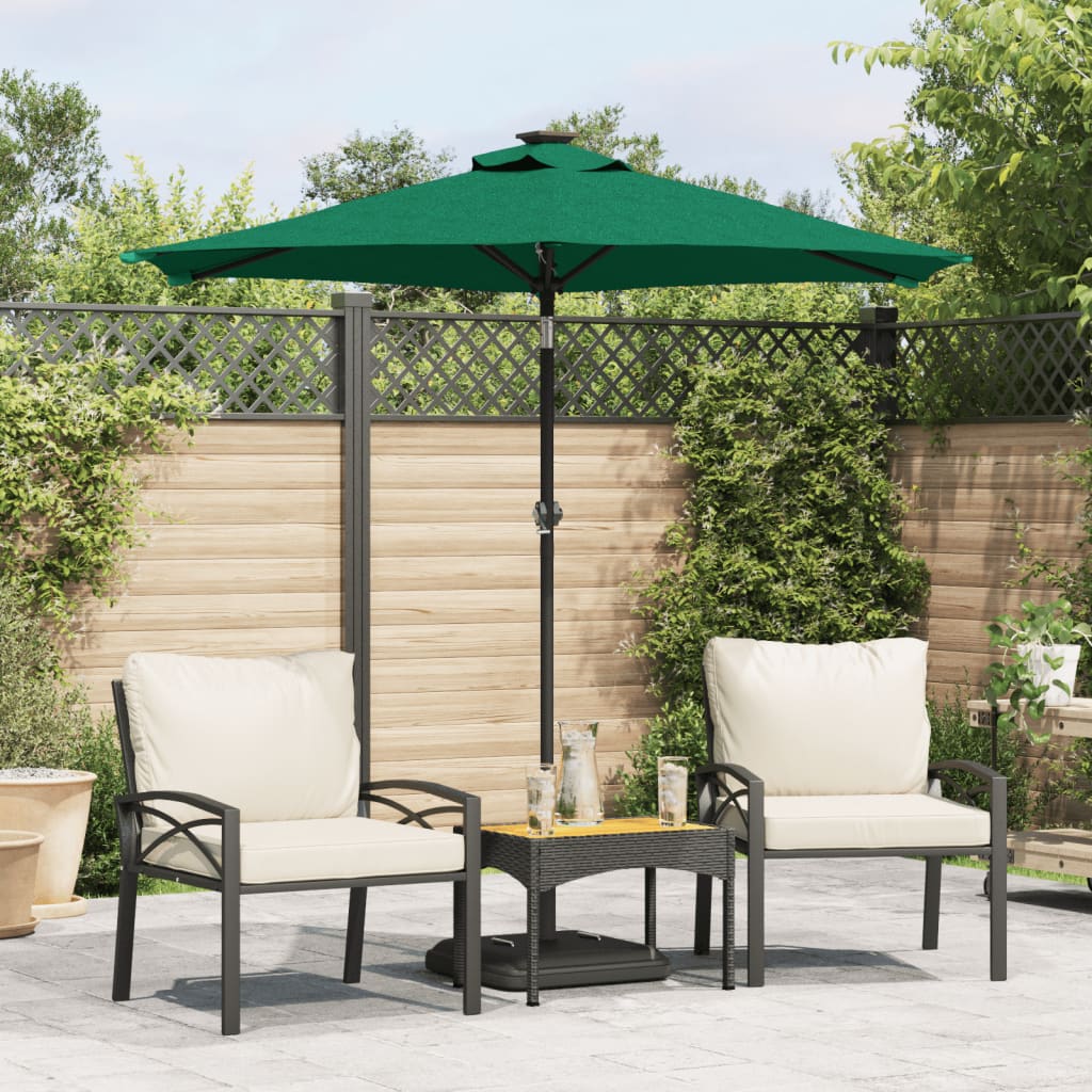 Vidaxl parasol avec poteau en acier 225x225x212 cm vert