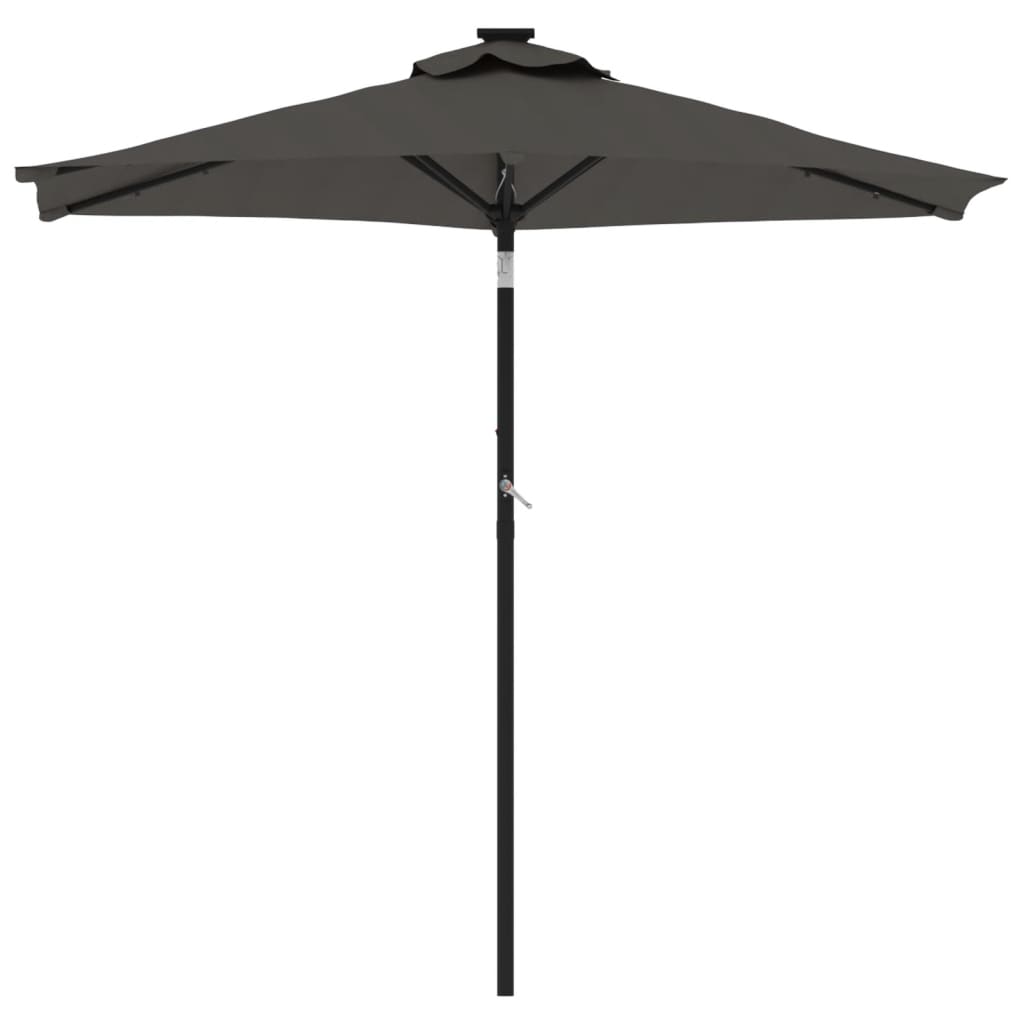 Parasol vidaxl avec poteau en acier 225x225x2121 cm anthracite -colored