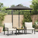 Vidaxl Parasol con polo in acciaio 225x225x2121 cm antracite -lorato