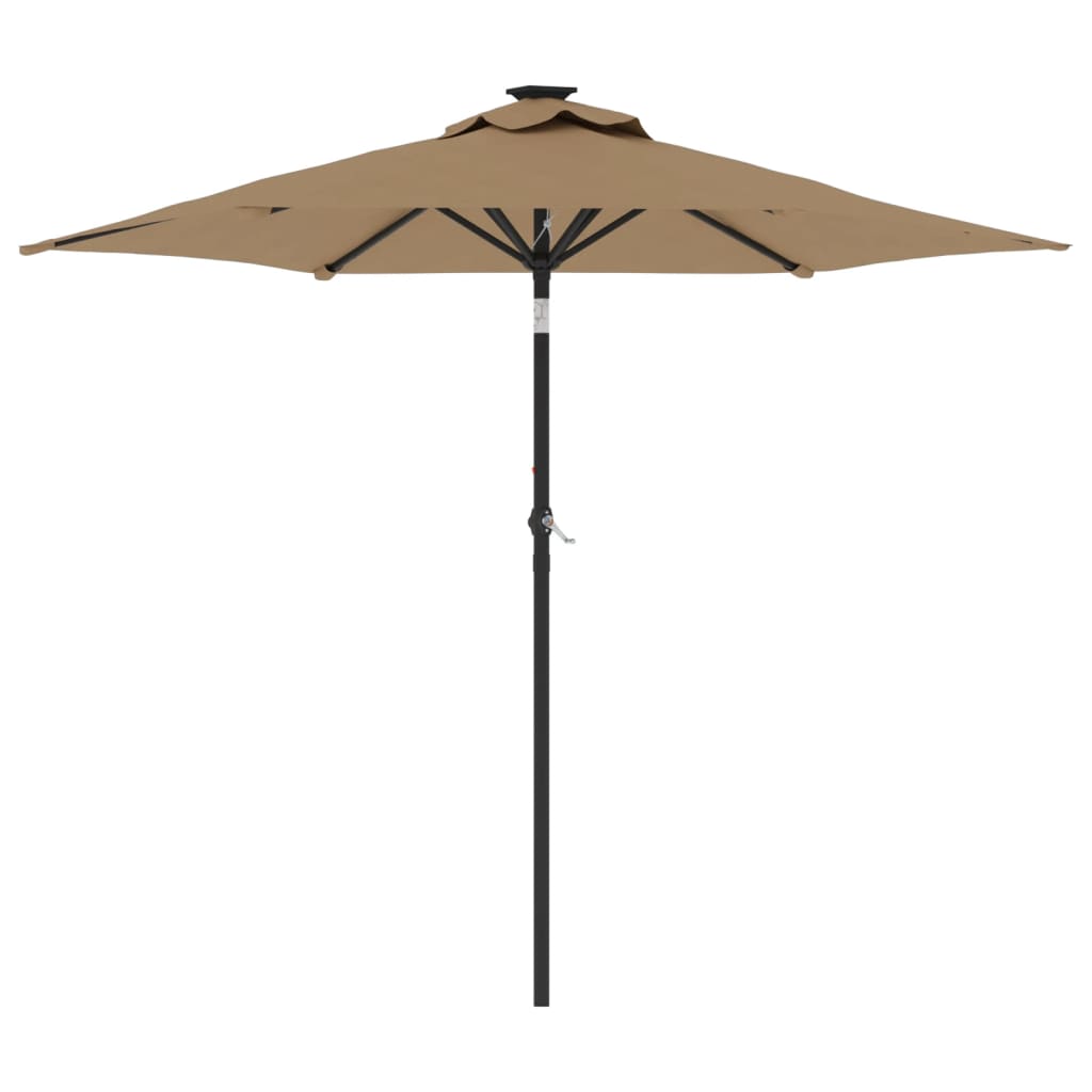 Vidaxl parasol met stalen paal 225x225x212 cm taupe