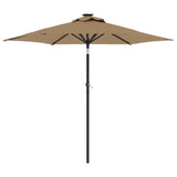 Vidaxl Parasol ze stalowym biegunem 225x225x212 cm taupe