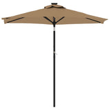 Vidaxl parasol met stalen paal 225x225x212 cm taupe