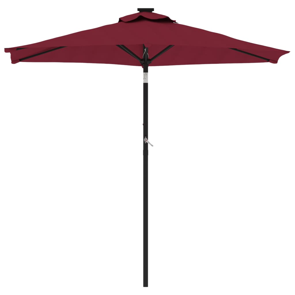 Parasol vidaxl avec poteau en acier 225x225x212 cm Bordeaux rouge