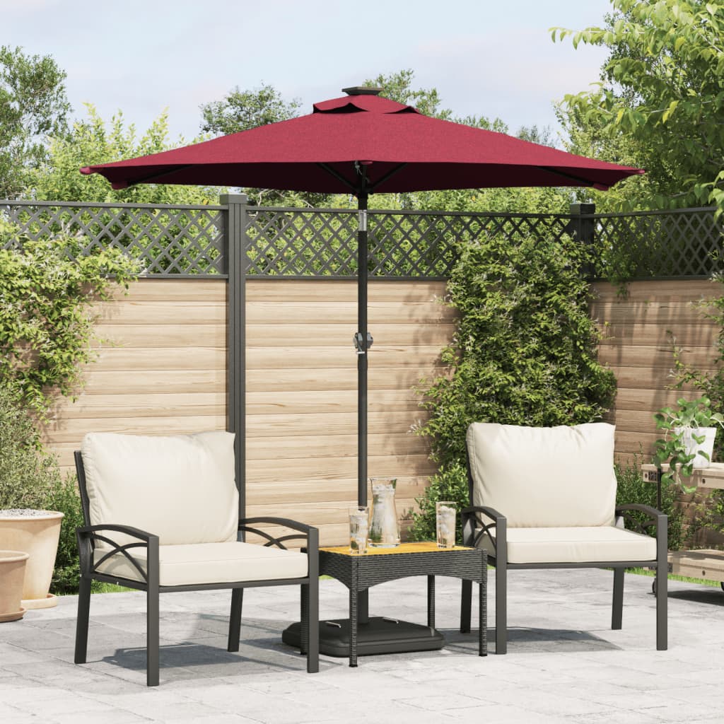 Vidaxl -parasol med stålstang 225x225x212 cm Bordeaux rød