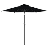 Parasol Vidaxl con poste de acero 225x225x212 cm negro