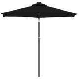 Vidaxl Parasol ze stalowym biegunem 225x225x212 cm czarny