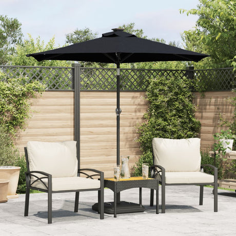 Vidaxx Sonnenschirm mit Stahlmast 225x225x212 cm schwarz