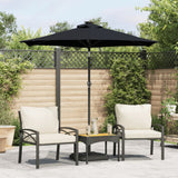 Parasol Vidaxl con poste de acero 225x225x212 cm negro