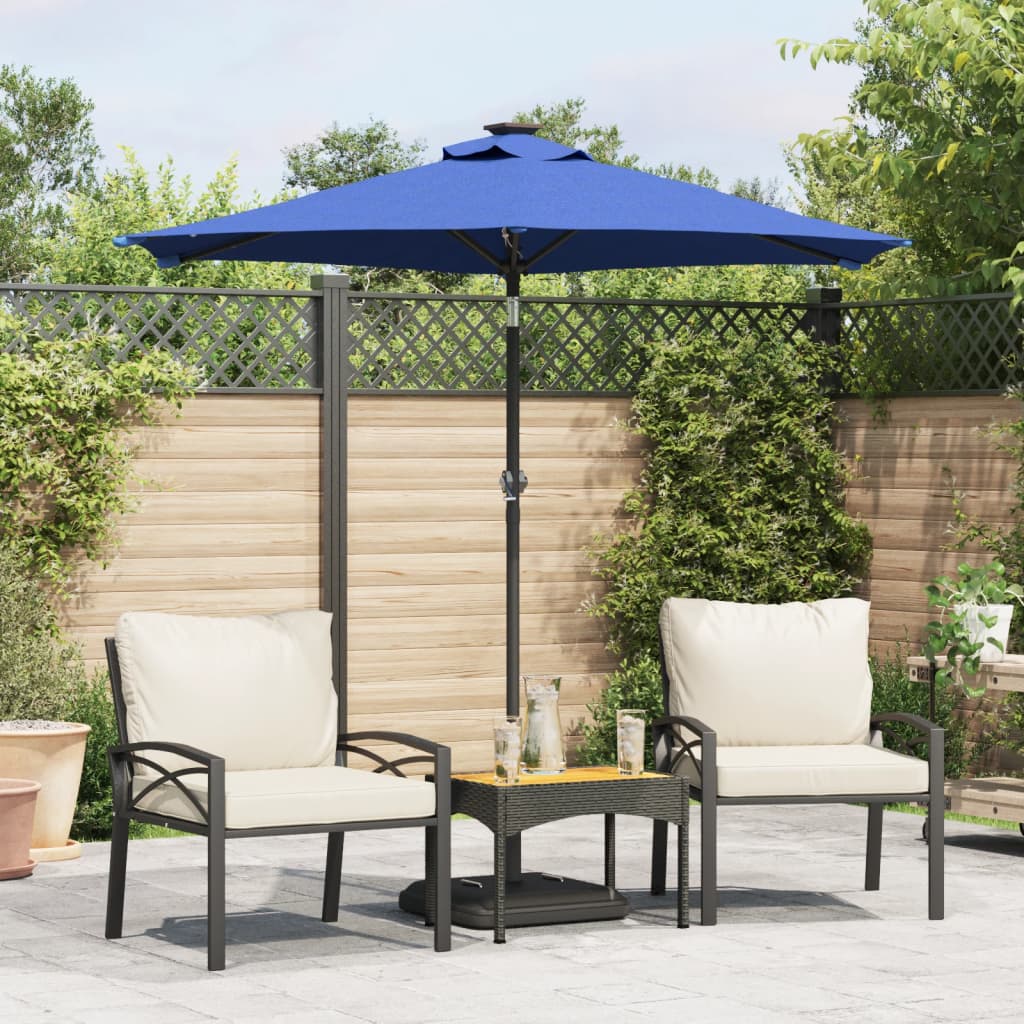 Parasol vidaxl avec poteau en acier 225x225x212 cm bleu azure