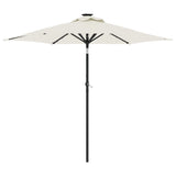 Vidaxl -Parasol mit LEDs und Stahlpol 225x225x212 cm weiß