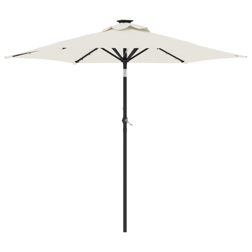 Vidaxx Sonnenschirm mit LEDs und Stahlmast 225x225x212 cm weiß