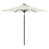 Vidaxx Sonnenschirm mit LEDs und Stahlmast 225x225x212 cm weiß