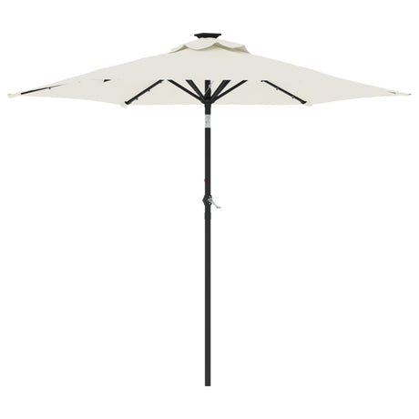 Vidaxx Sonnenschirm mit LEDs und Stahlmast 225x225x212 cm weiß