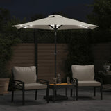 Vidaxx Sonnenschirm mit LEDs und Stahlmast 225x225x212 cm weiß