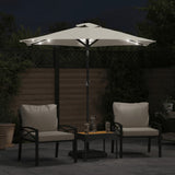 Parasol vidaxl avec LED et poteau en acier 225x225x212 cm blanc