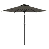 Vidaxx Sonnenschirm mit LEDs und Stahlmast 225x225x212cm Anthrazit