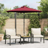 Vidaxx Sonnenschirm mit LEDs und Stahlmast 225x225x212 cm Burgund