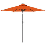 Vidaxx Sonnenschirm mit LEDs und Stahlmast 225x225x212 cm Terrakotta
