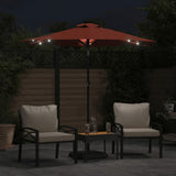 Vidaxx Sonnenschirm mit LEDs und Stahlmast 225x225x212 cm Terrakotta