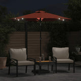 Vidaxl Parasol con LED y polo de acero 225x225x212 cm terracota