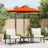 Parasol vidaxl avec LED et poteau en acier 225x225x212 cm en terre cuite