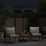 VidaXL Sonnenschirm mit LEDs und Stahlmast 225x225x212 cm schwarz
