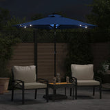 Vidaxl parasol s LED a ocelový pól 225x225x212 cm Azure Blue