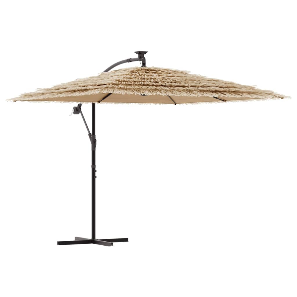 Vidaxl Parasol con polo in acciaio 246x246x230 cm marrone