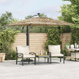 Parasol vidaxl avec poteau en acier 246x246x230 cm brun