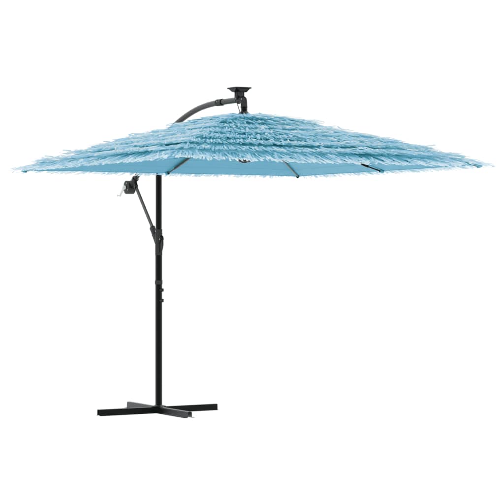 Vidaxl Parasol con polo in acciaio 246x246x230 cm blu