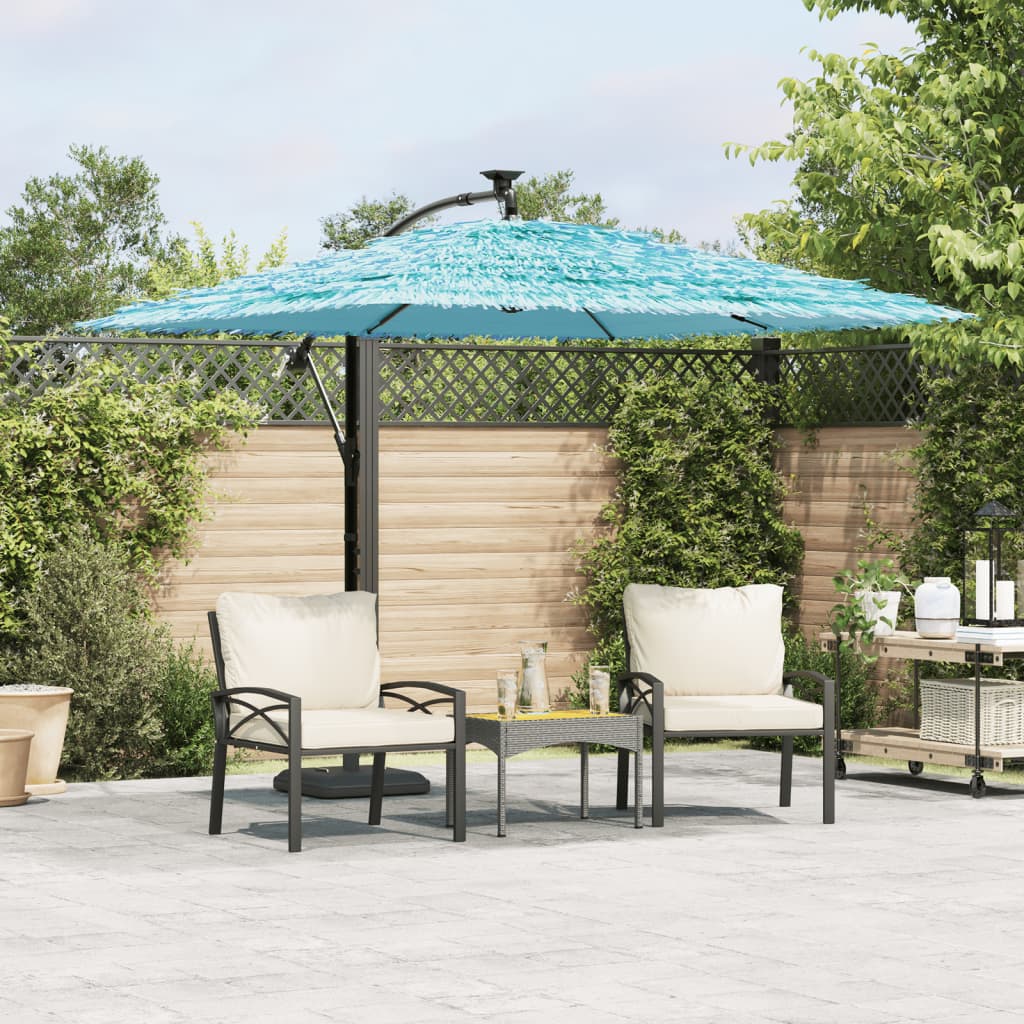 Vidaxl Parasol con polo in acciaio 246x246x230 cm blu