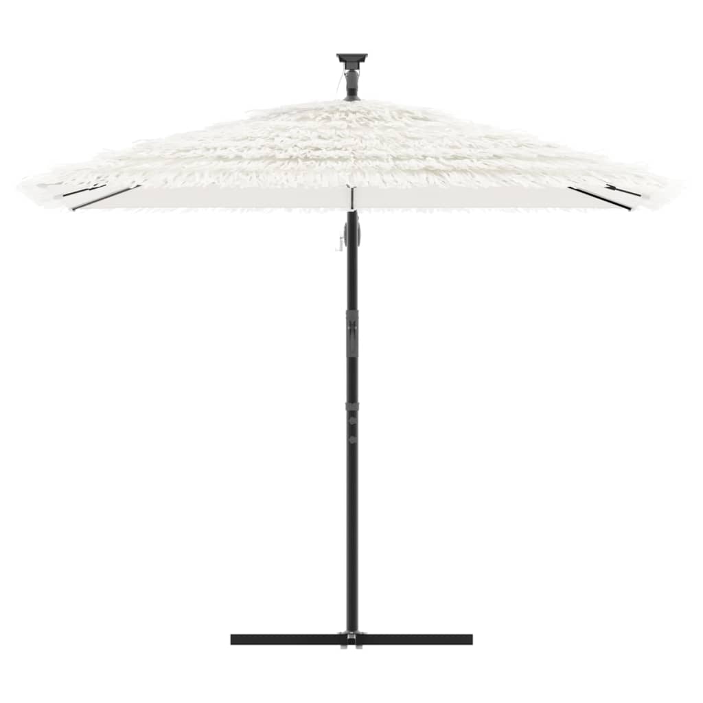 Vidaxl Parasol z jeklenim drogom 246x246x230 cm bela