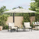 Vidaxl Parasol con polo in acciaio 246x246x230 cm bianco