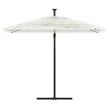 Vidaxl Parasol z jeklenim drogom 269x269x235 cm bela