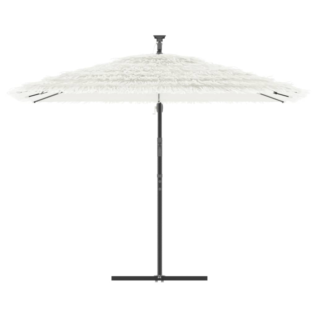 Vidaxl Parasol con polo in acciaio 290x290x238 cm bianco