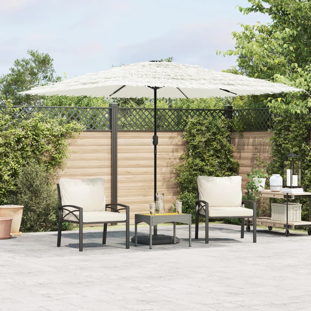 Vidaxl Parasol con polo in acciaio 290x290x238 cm bianco