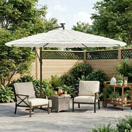 VidaXL Sonnenschirm mit Stahlmast 290x290x238 cm weiß