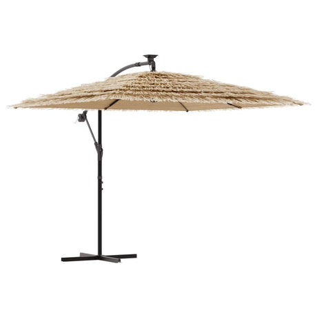 Vidaxx Sonnenschirm mit LEDs und Stahlmast 246x246x230 cm braun