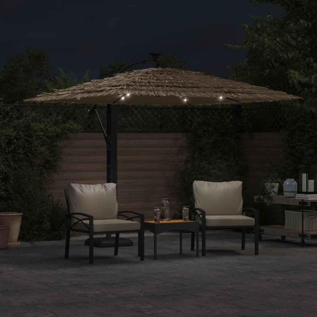 Vidaxx Sonnenschirm mit LEDs und Stahlmast 246x246x230 cm braun