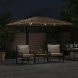 Vidaxx Sonnenschirm mit LEDs und Stahlmast 246x246x230 cm braun