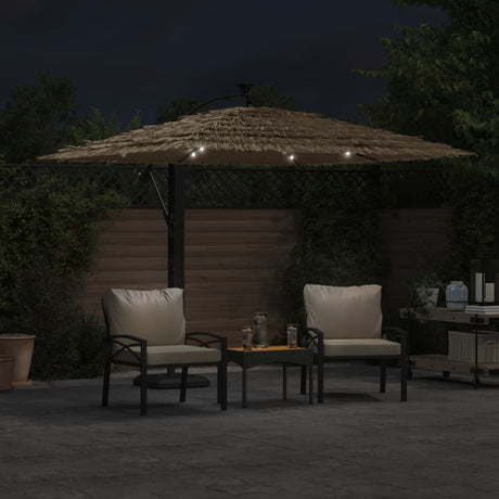 Vidaxx Sonnenschirm mit LEDs und Stahlmast 246x246x230 cm braun