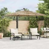 Vidaxx Sonnenschirm mit LEDs und Stahlmast 246x246x230 cm braun