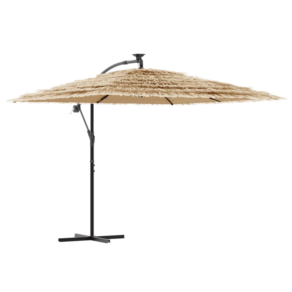 Vidaxl parasol met led's en stalen paal 269x269x235 cm bruin