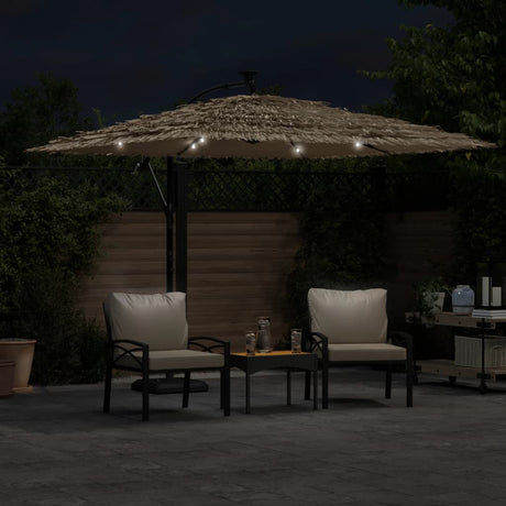 Vidaxx Sonnenschirm mit LEDs und Stahlmast 269x269x235 cm braun