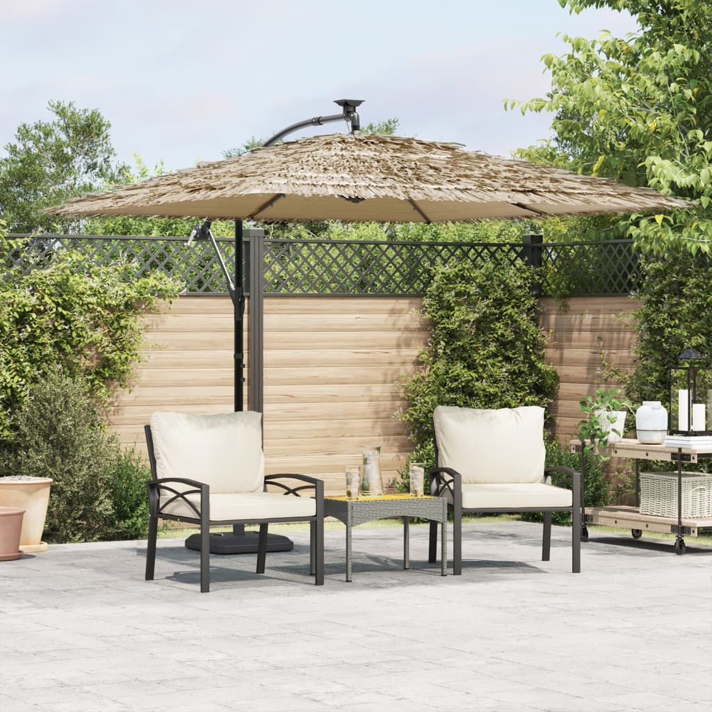 Vidaxx Sonnenschirm mit LEDs und Stahlmast 269x269x235 cm braun