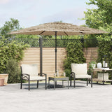 Vidaxl parasol met led's en stalen paal 290x290x238 cm bruin